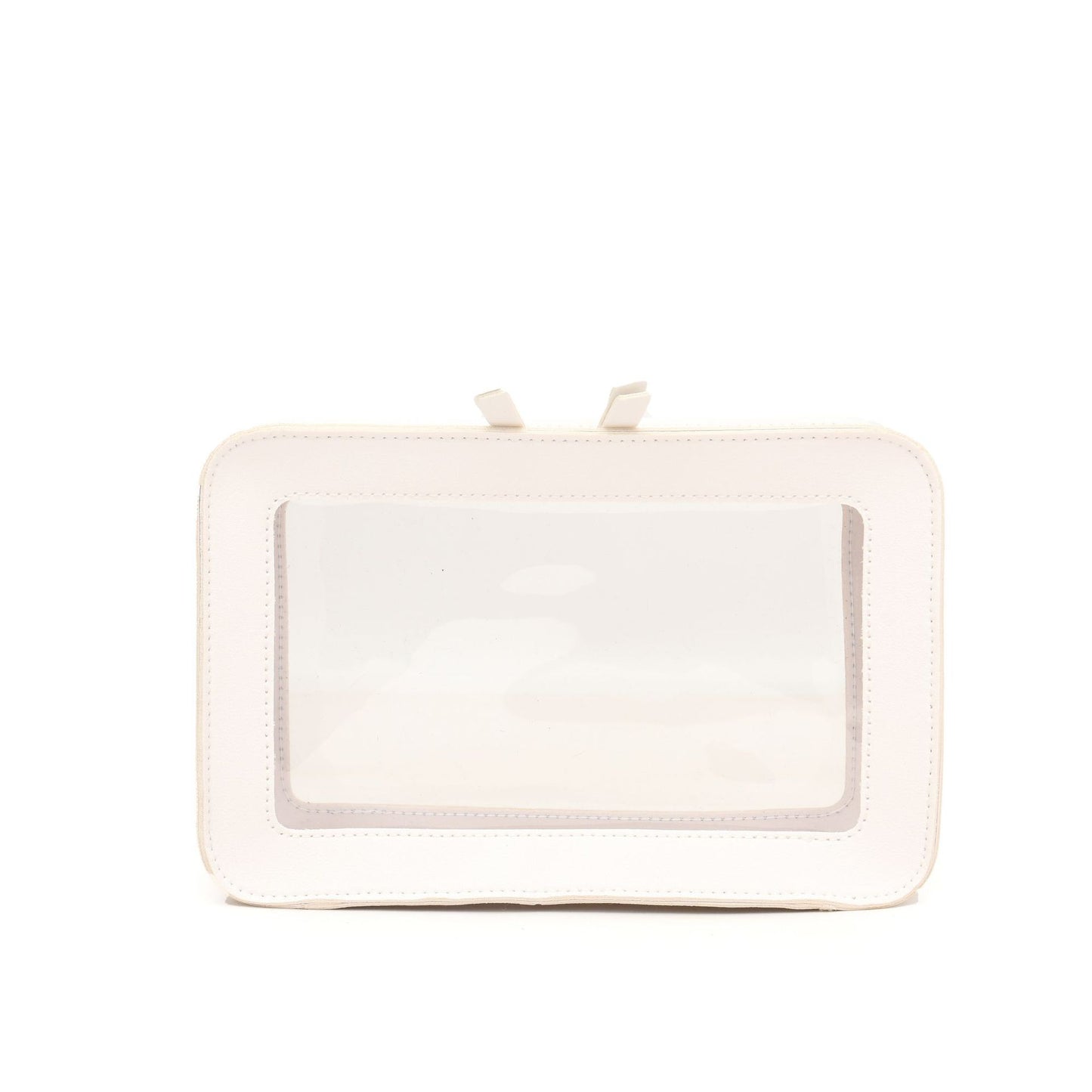 Simple White Leather Transparent Fashion Storage Bags