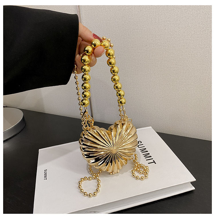 Women's Summer Portable Mini Metal Box Western Style Dinner Love Evening Bags