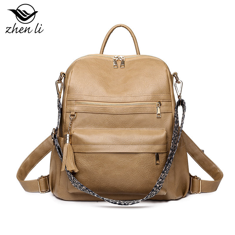 Women's Large Capacity Trendy Retro Soft Leather Backpacks