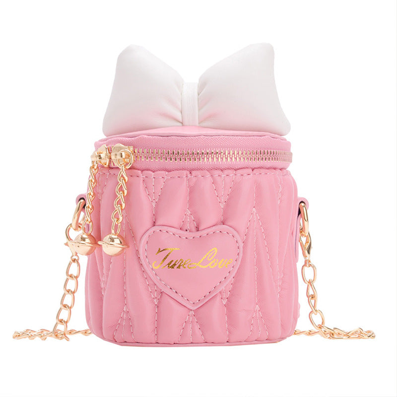 Children's Bow Contrast Color Mini Bucket Western Children's Shoulder Bags