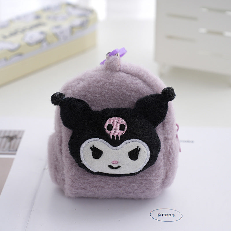 Girlish Plush Square Cute Purple Pig Dogs Cats Coin Purses