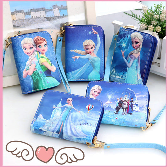 Petit porte-monnaie court princesse de dessin animé tendance fraîche pour enfants