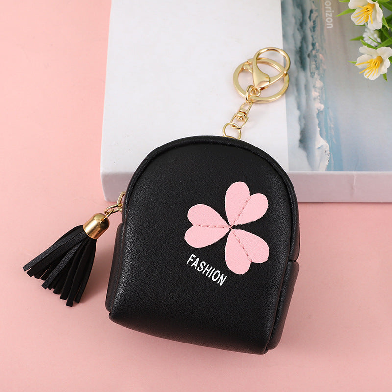 Simple Cute Leather Zipper Portable One Children's Coin Purse