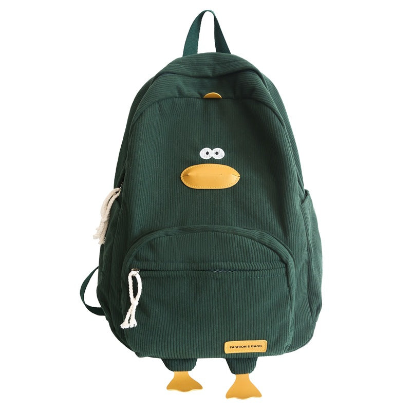 Cartoon Little Duck College High Korean Backpacks