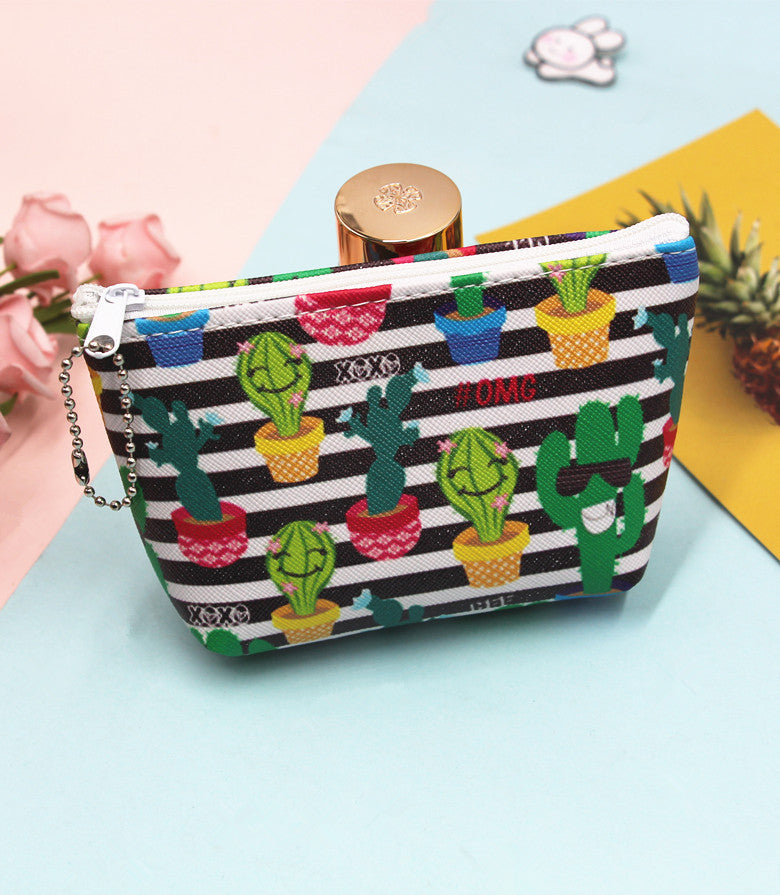 Pochettes de rangement de Cactus pour femmes, pochettes créatives de mode de dessin animé, porte-monnaie