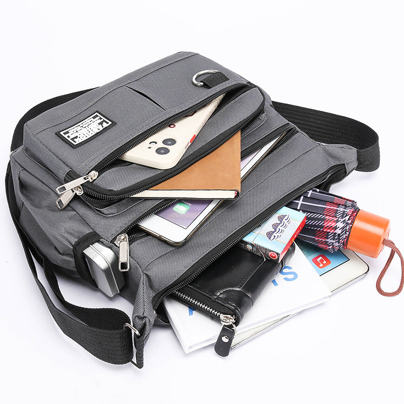 Men's Large Capacity Horizontal Zipper Stall Business Men's Messenger Bags