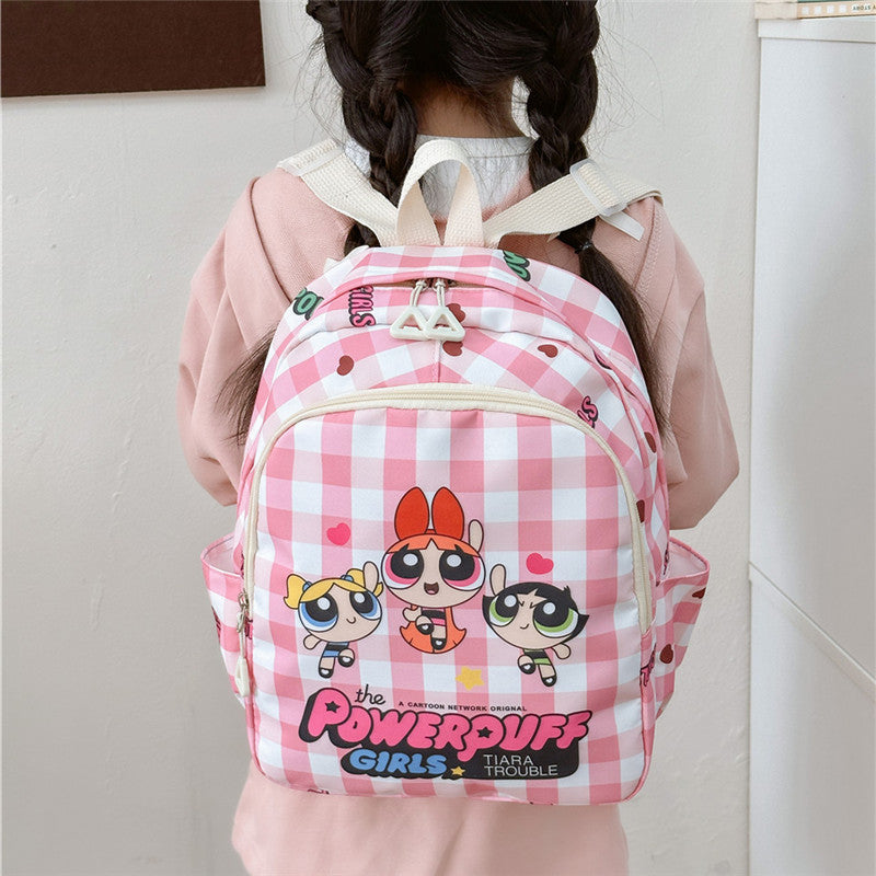 Children's Book Large Class Boys Plaid Printed Children's Backpacks