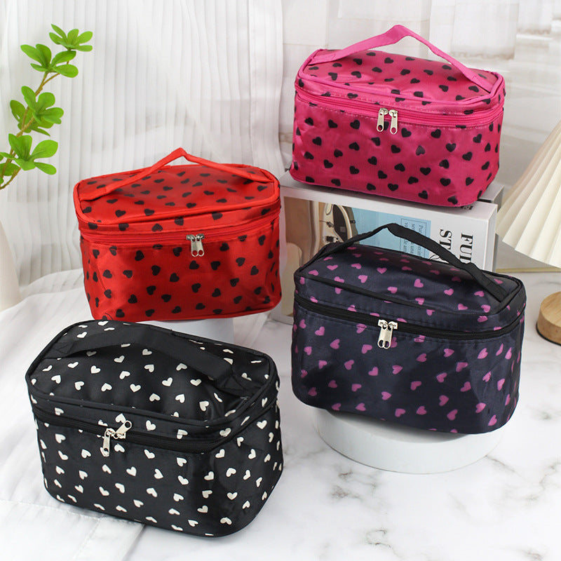 Women's Polka Dot With Mirror Printing Portable Cosmetic Bags