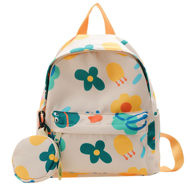 Children's Korean Leisure Campus Flower Iti Female Children's Backpacks