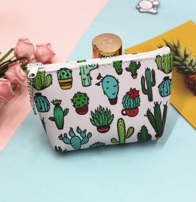 Women's Cactus Storage Creative Cartoon Fashion Pouches Coin Purses