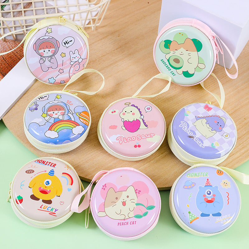 Children's Creative Cute Tinplate Cartoon Change Headset Bags