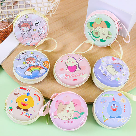 Children's Creative Cute Tinplate Cartoon Change Headset Bags