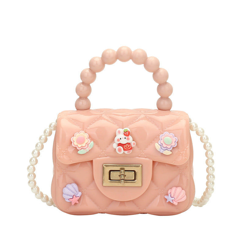 Children's Cute Little Gel Cartoon Mini Pearl Children's Shoulder Bags