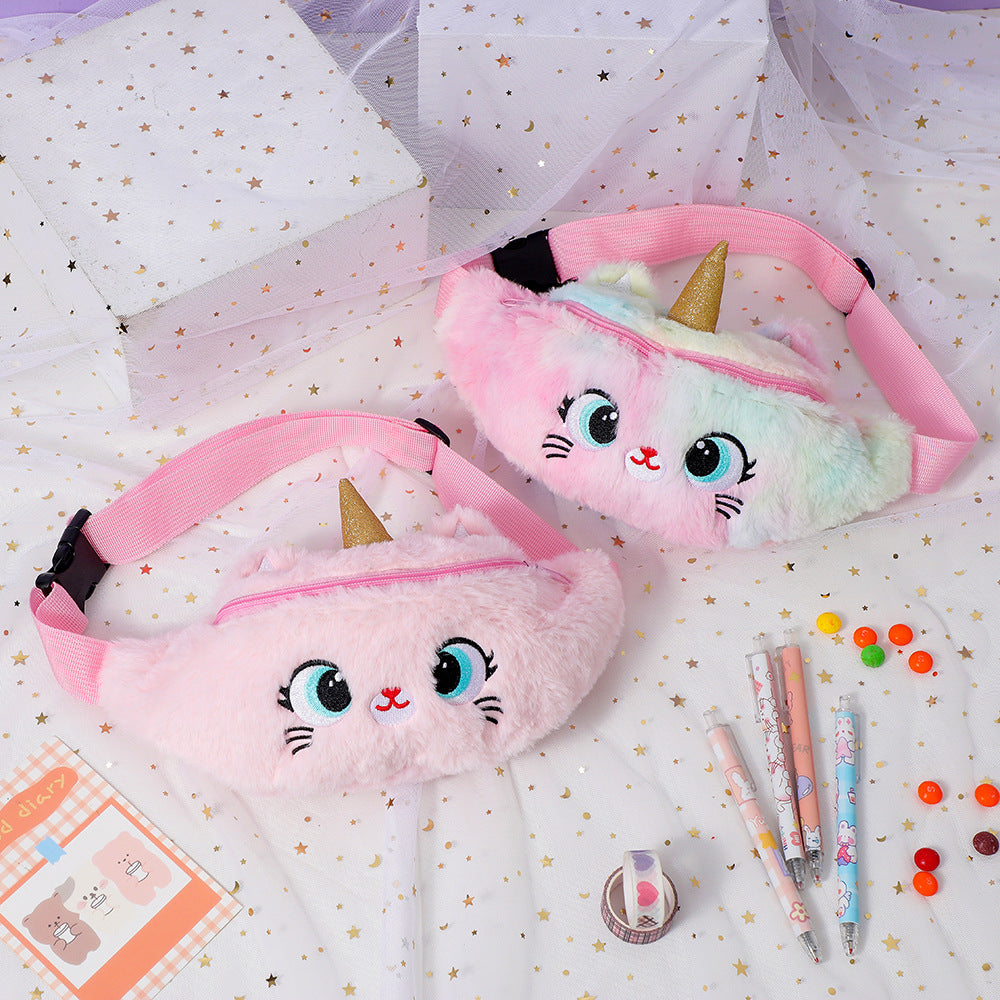 Charming Gift Furry Little Unicorn Cute Children's Waist Packs