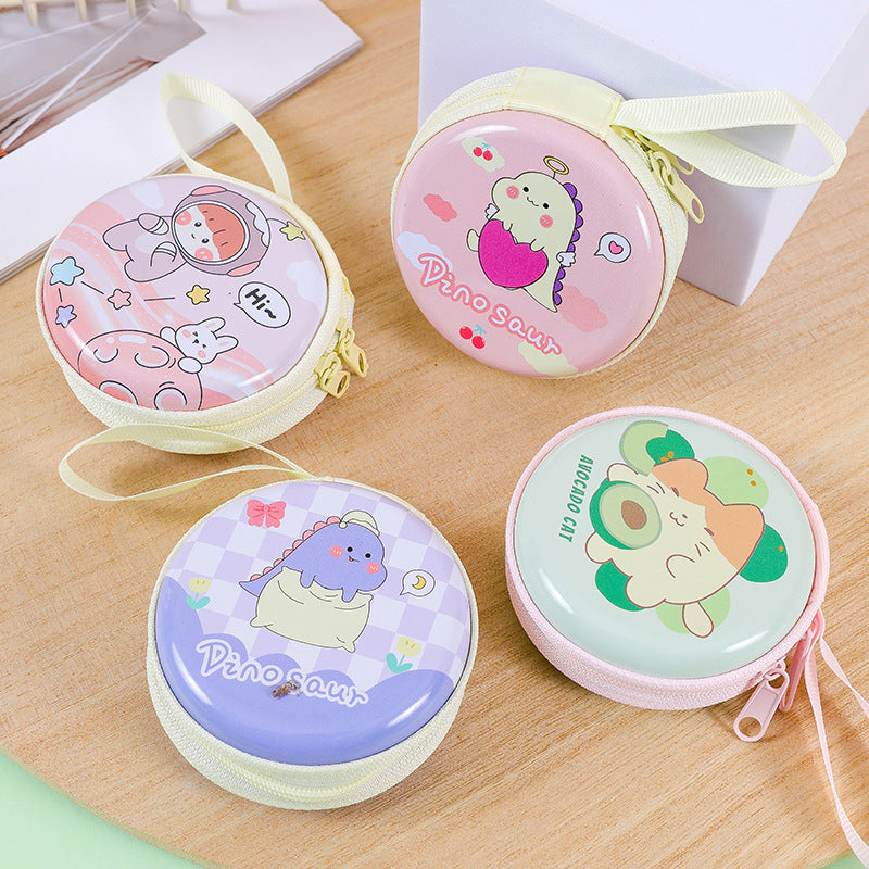 Children's Creative Cute Tinplate Cartoon Change Headset Bags