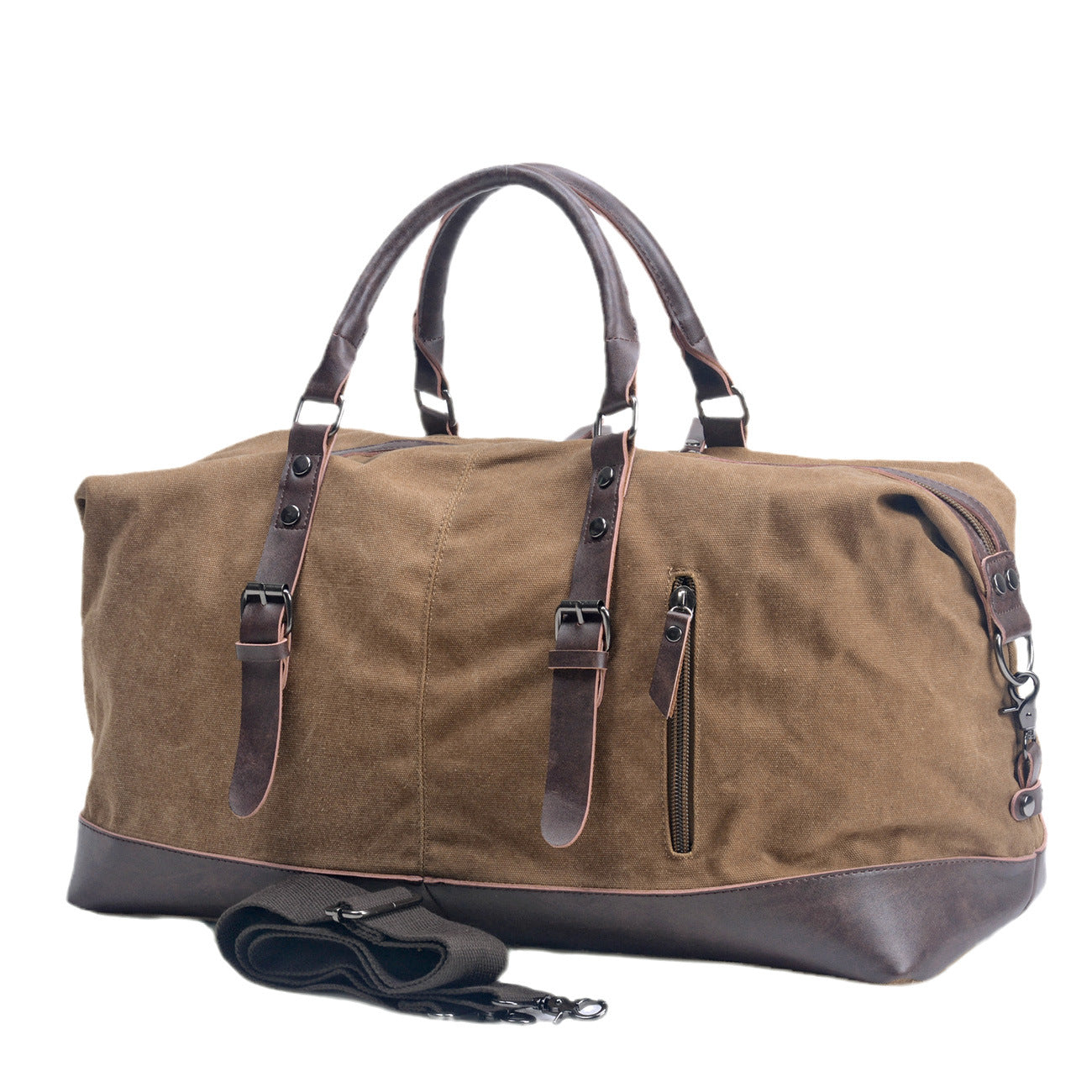 Men's Capacity Portable Canvas With Imitation Leather Bags