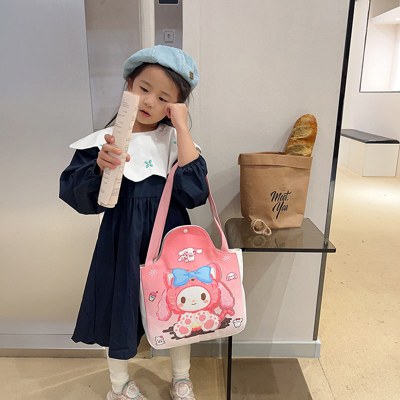 Children's Canvas Cute Cartoon Fashion Little Portable Children's Shoulder Bags