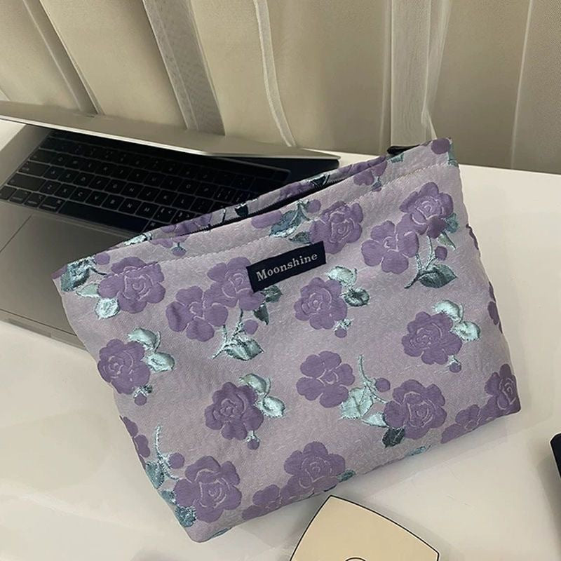 Large Capacity Portable Fresh Small Floral Cosmetic Bags