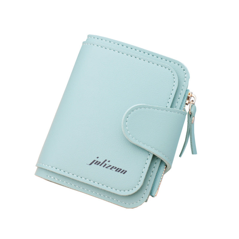 Women's Short Button With Zipper Multiple Slots Ladies Wallets