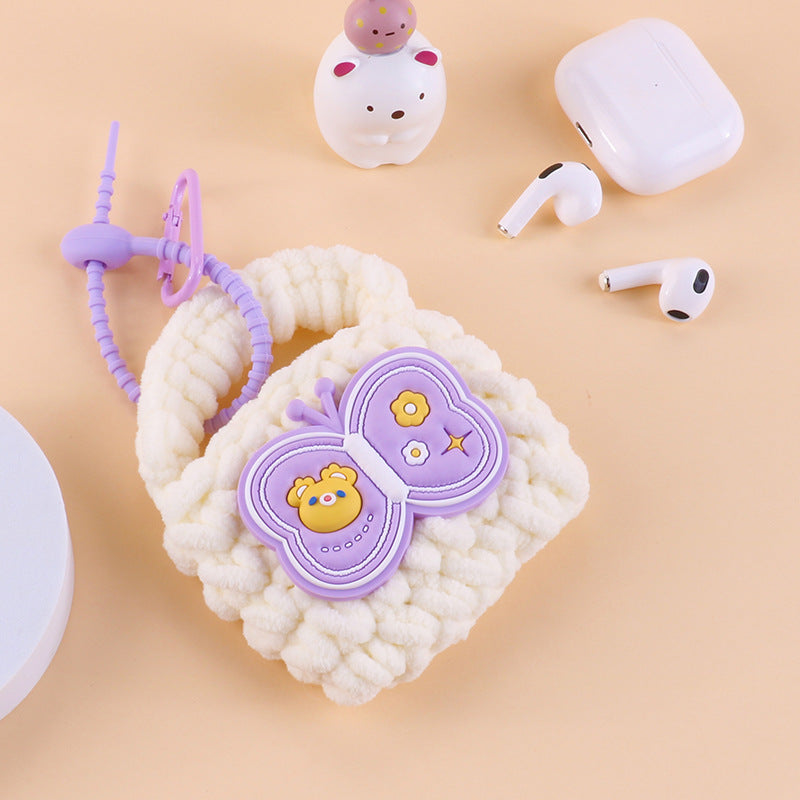 Knitted Earphone Sleeves Apple Protective Female Coin Purses