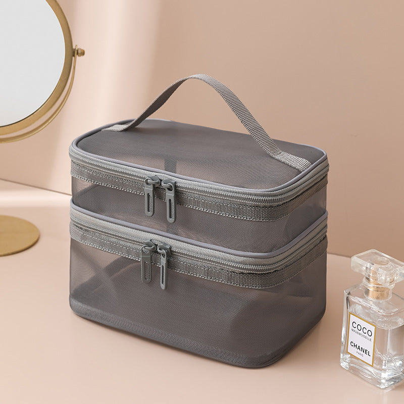 Transparent Double Layer Business Trip Personal Cosmetic Bags