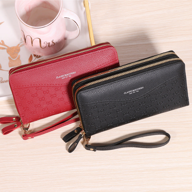 Long Double Layer Zipper Large Capacity Korean Ladies Wallets