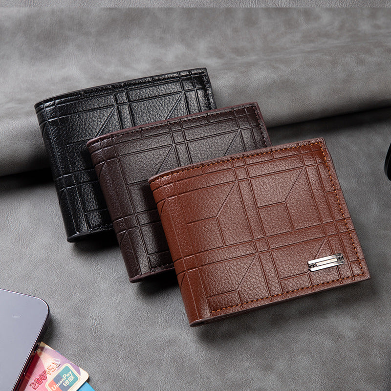 Men's Business Short Retro Portable Two-fold Men's Wallets