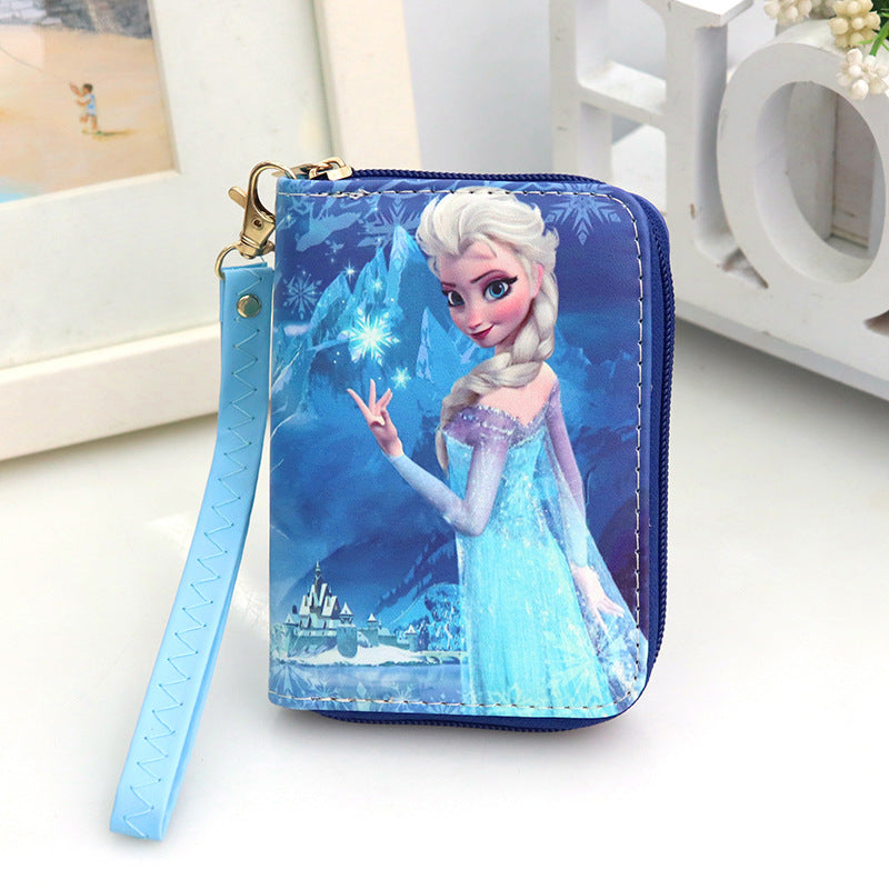 Petit porte-monnaie court princesse de dessin animé tendance fraîche pour enfants