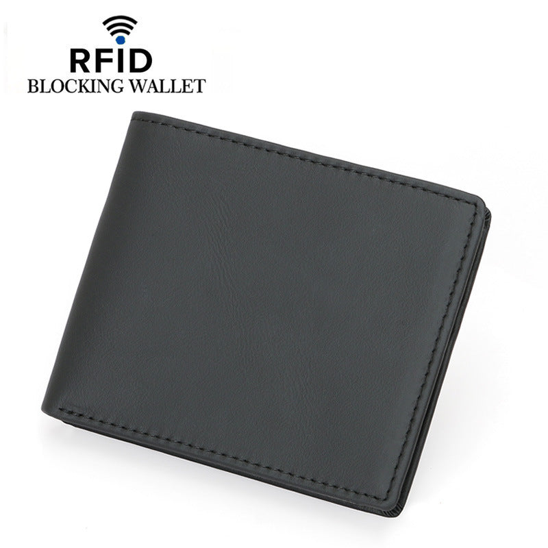 Men's Swiping Genuine Leather Vintage Thin Men's Wallets