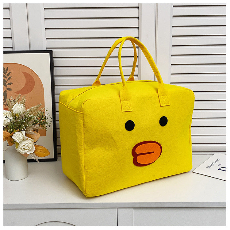 Large Capacity Cartoon Felt Storage Cute Luggage