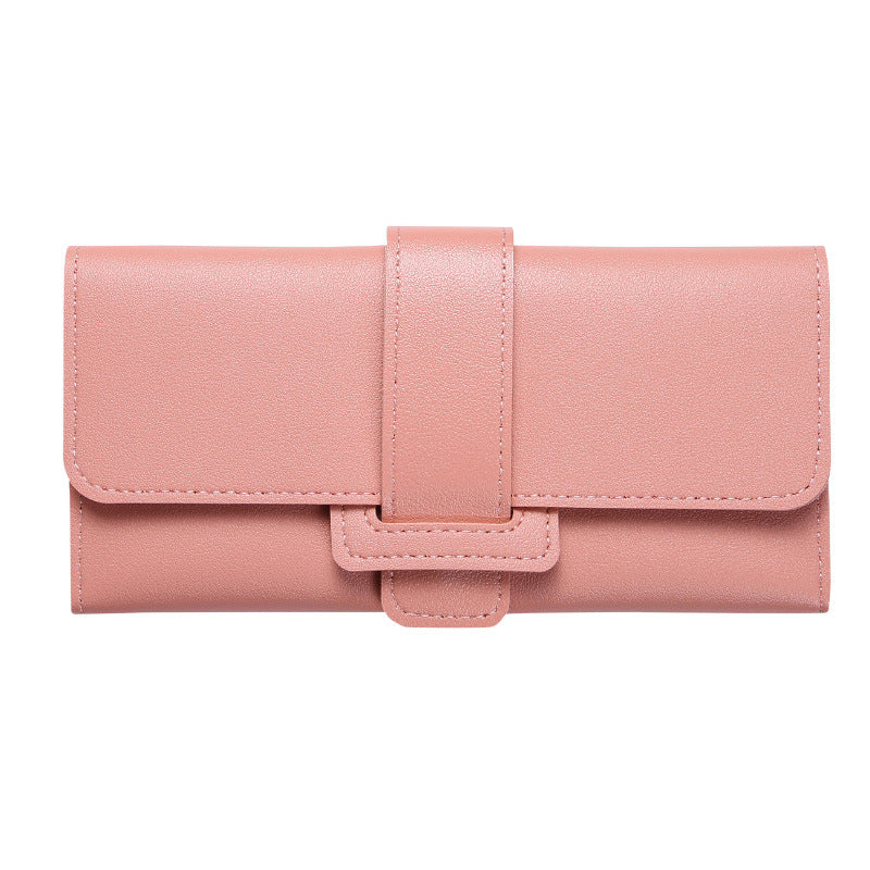 Women's Long Three-fold Flip Korean Style Fresh Ladies Wallets