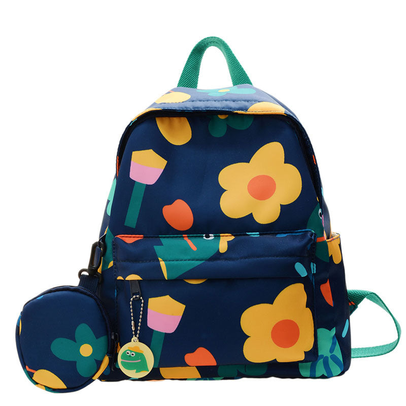 Children's Korean Leisure Campus Flower Iti Female Children's Backpacks