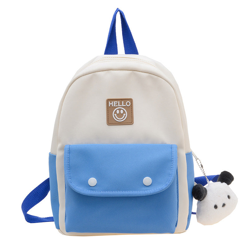 Children's Boys Fun Solid Color Double Stitching Kindergarten School Bags