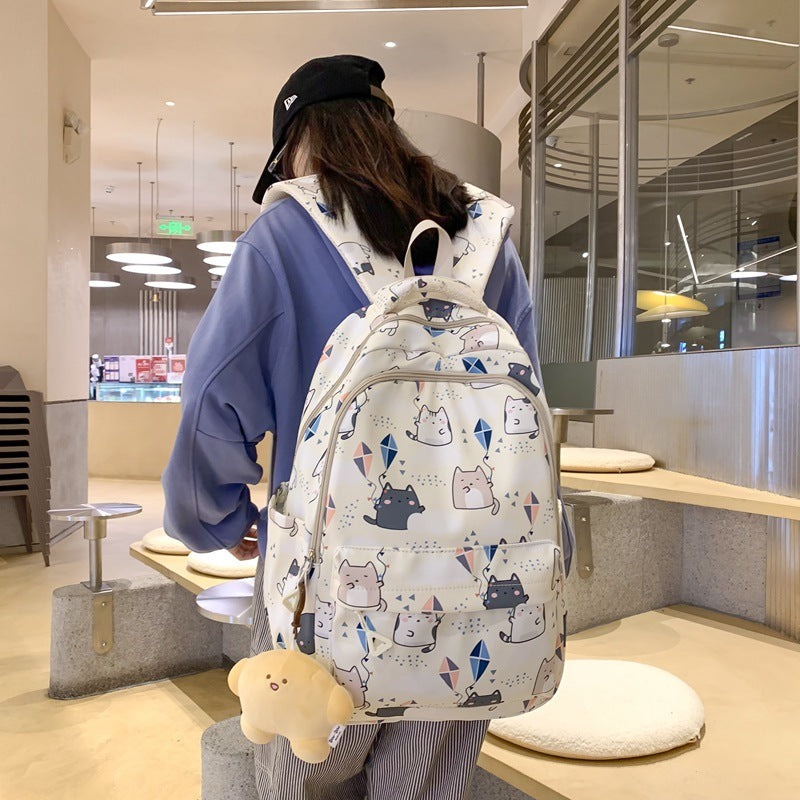 Style féminin pour les sacs à dos à imprimé chat mignon junior