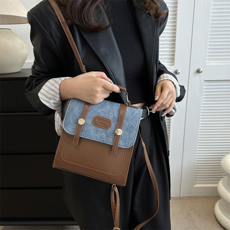 Women's Preppy Style British Retro Autumn Texture Backpacks