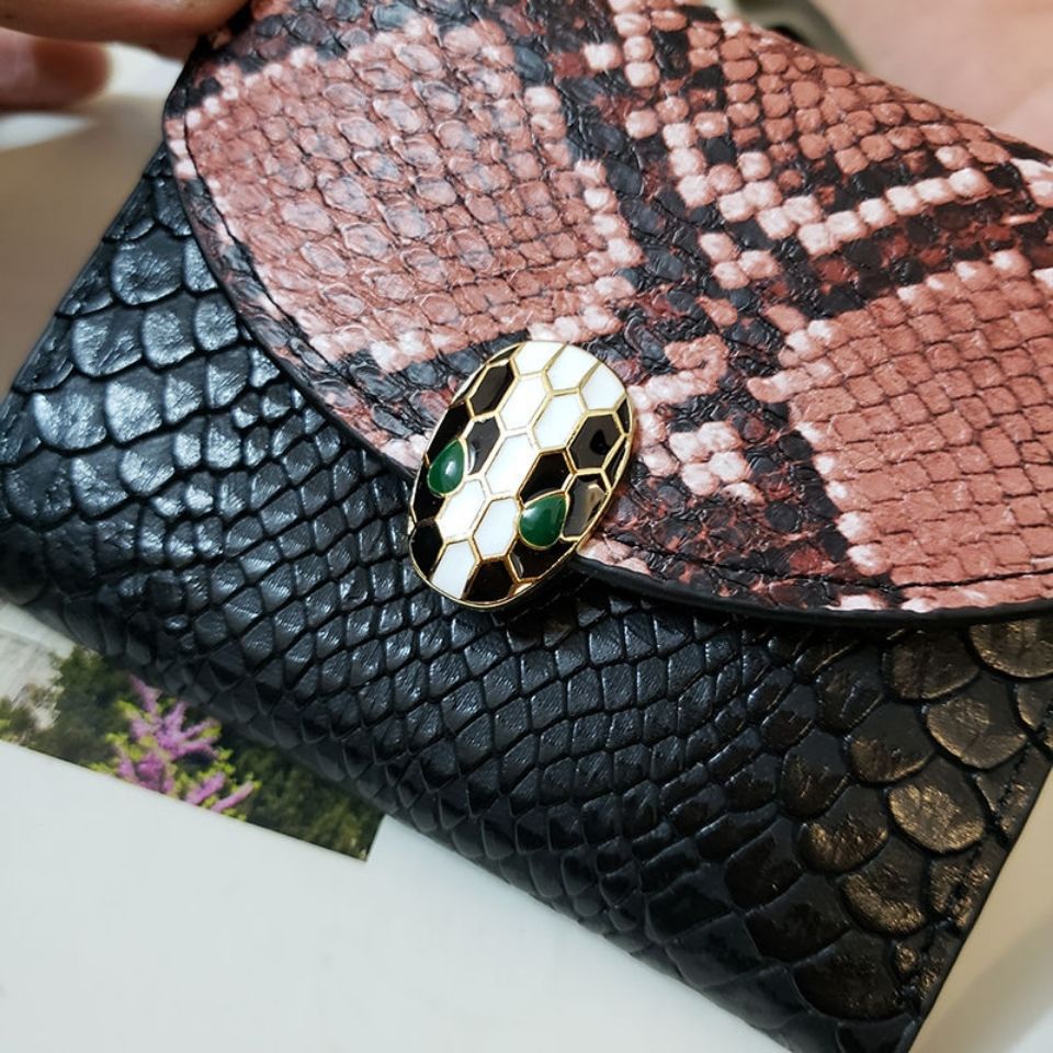 Women's Patchwork Snakeskin Short Lady's Fashion Ladies Wallets