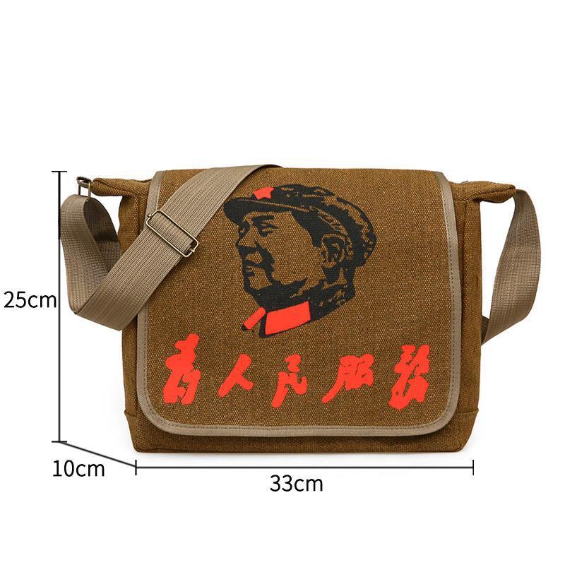 Army Serving People Canvas Nostalgic Retro Men's Shoulder Bags