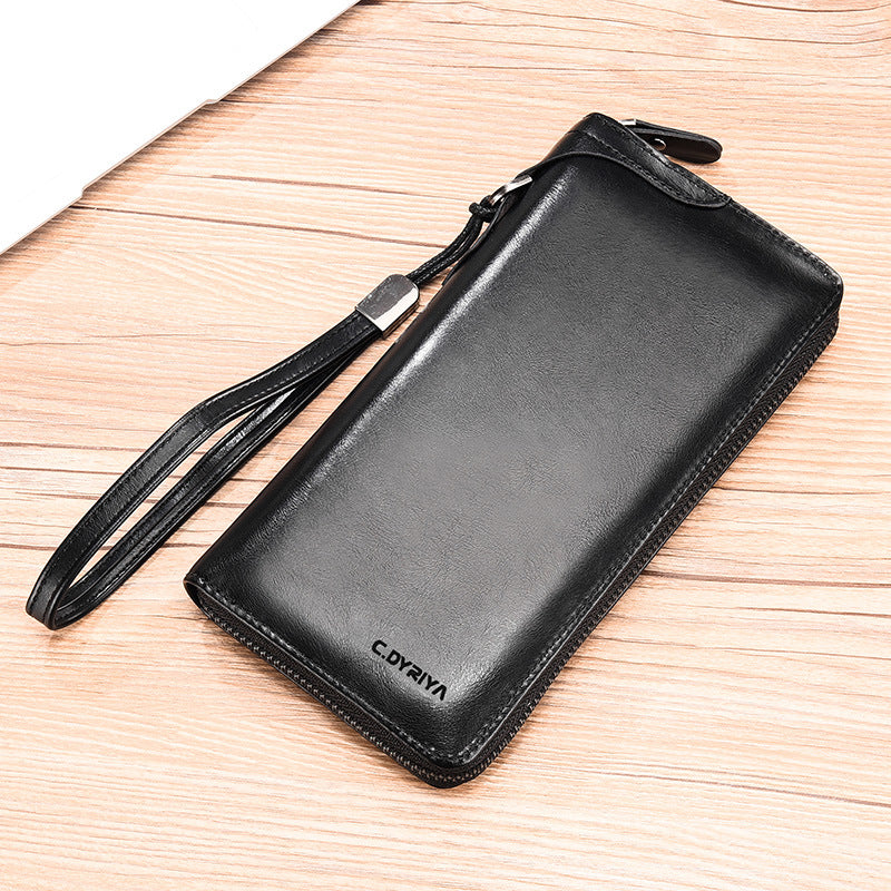 Men's Long Zip Simple Business Multifunctional Mobile Men's Wallets