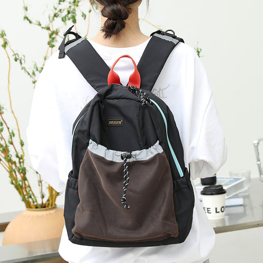 Leisure Artistic Canvas Nylon Contrast Color Drawstring Fashion Backpacks