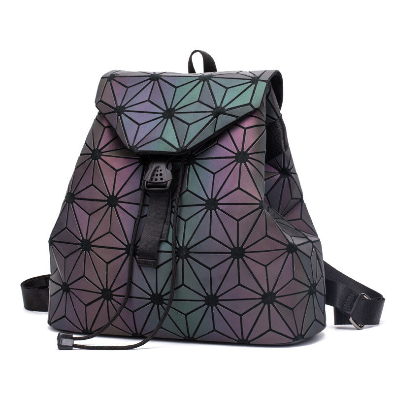 Women's Geometric Night Song Colorful Rhombus Trendy Backpacks