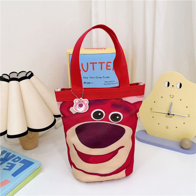 Seau d'anime pour enfants, sacs à bandoulière portables en toile de Style coréen pour enfants