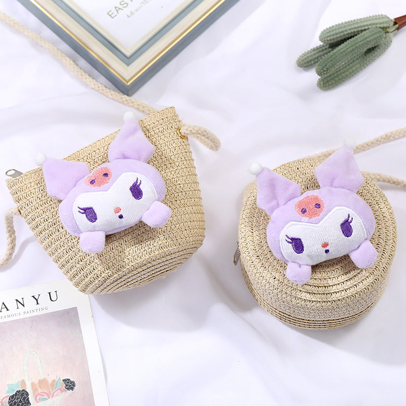 Children's Small Cartoon Doll Cute Straw Woven Children's Coin Purse