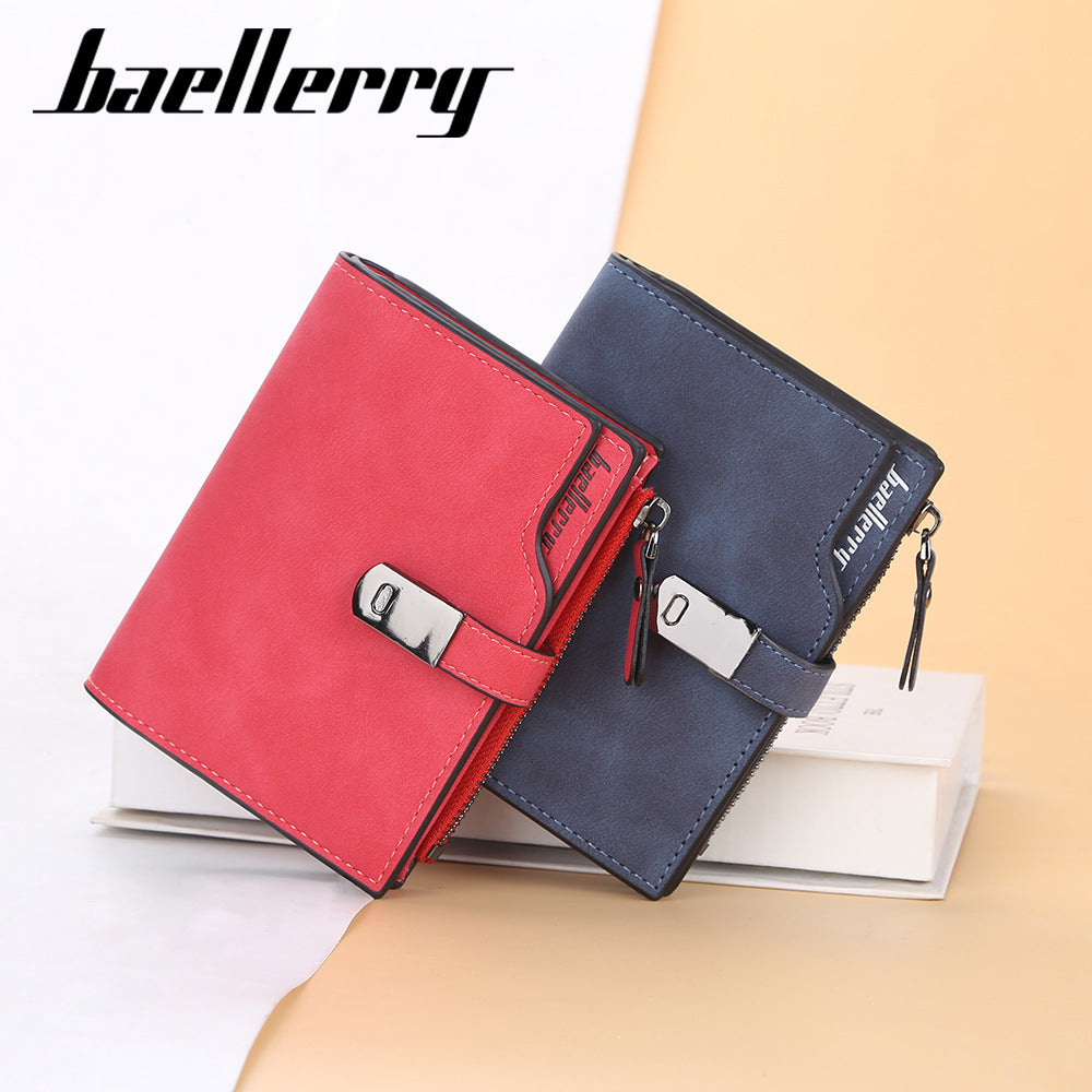 Cool Slouchy Fashion Zipper Short Folding Ladies Wallets