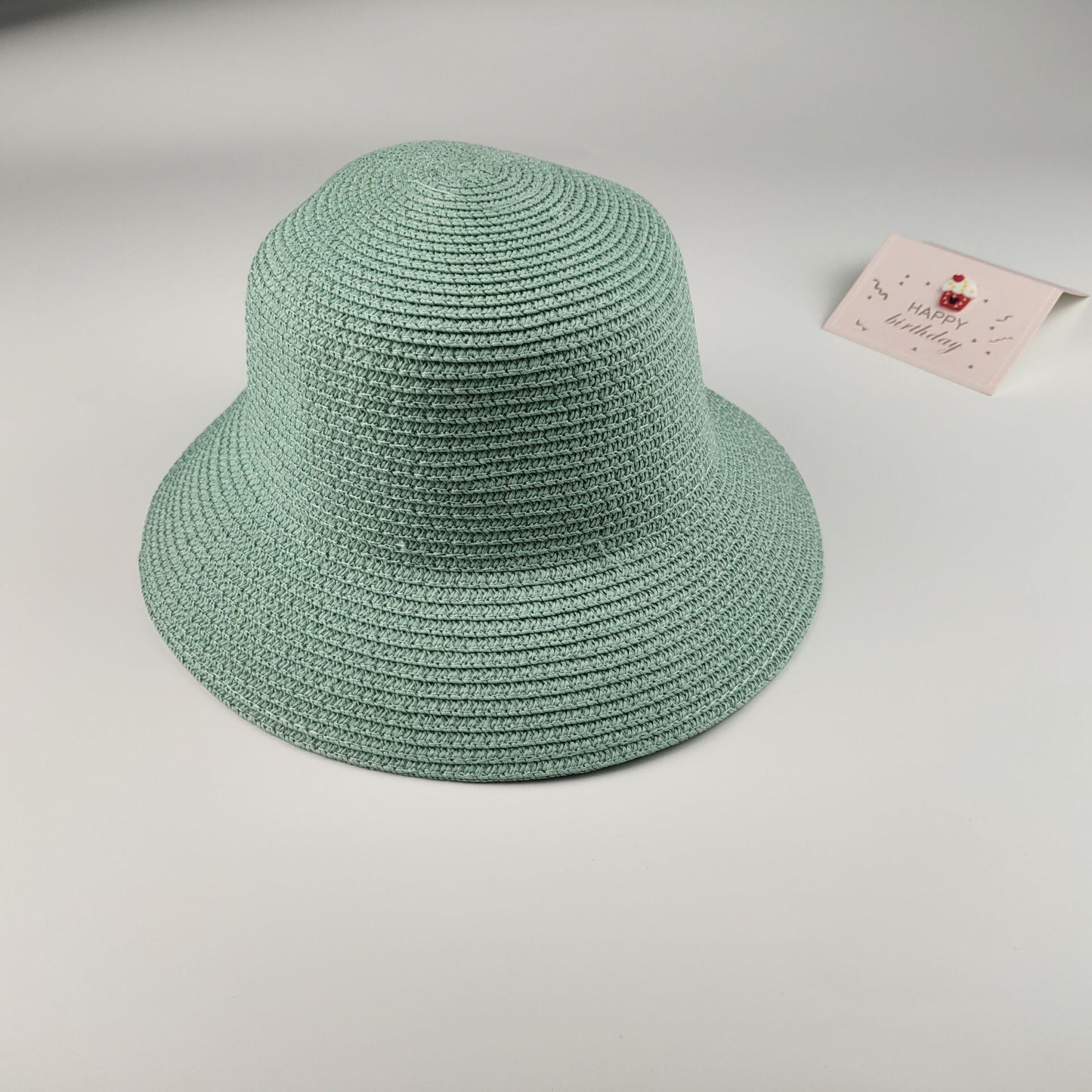 Chapeau de soleil en papier de paille d'été pour enfants, Mini porte-monnaie pour enfants