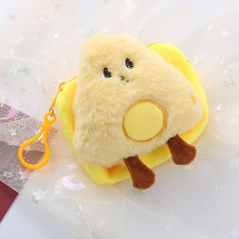 Plush Cheese Egg Toast Ornaments Prize Claw Coin Purses