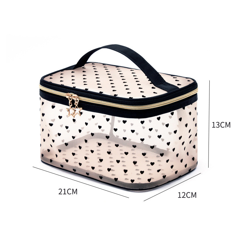 Large Capacity Mesh Makeup Toiletry Transparent Cosmetic Bags