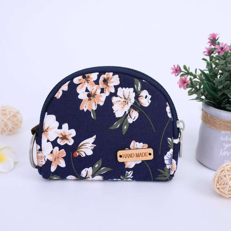 Shell Pastoral Style Flower Small Cloth Coin Purses