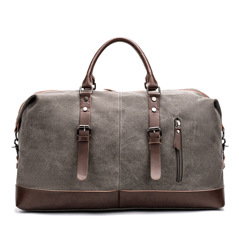 Men's Capacity Portable Canvas With Imitation Leather Bags