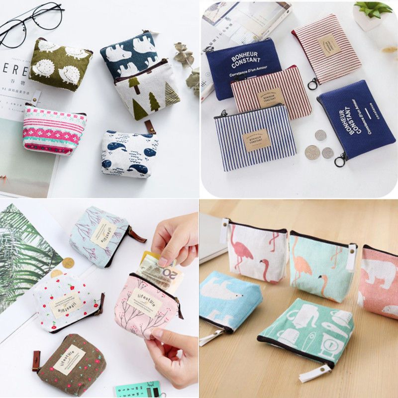 Mini Cute Fabric Canvas Korean Retro Ladies Wallets