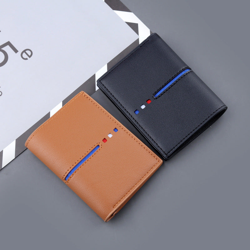 Mini portefeuilles pliables pour hommes, pochette courte, simplicité verticale